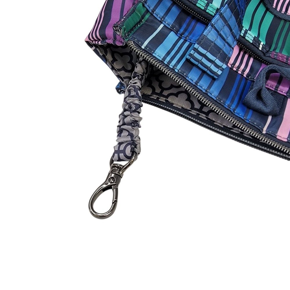 LUG Soprano Tote Bag Brushed Marina Love Stripe Multi RFID Organizer Top Handles - Picture 12 of 16